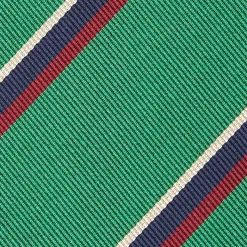 E.Marinella CRAVATTE|Cravatte Regimental E Rigate|CRAVATTA REGIMENTAL IN SETA VERDE SCURO Righe blu e bordeaux