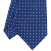 E.Marinella CRAVATTE|Cravatte In Seta Stampata|CRAVATTA SARTORIALE CLASSICA IN SETA BLU Microfantasia fiore