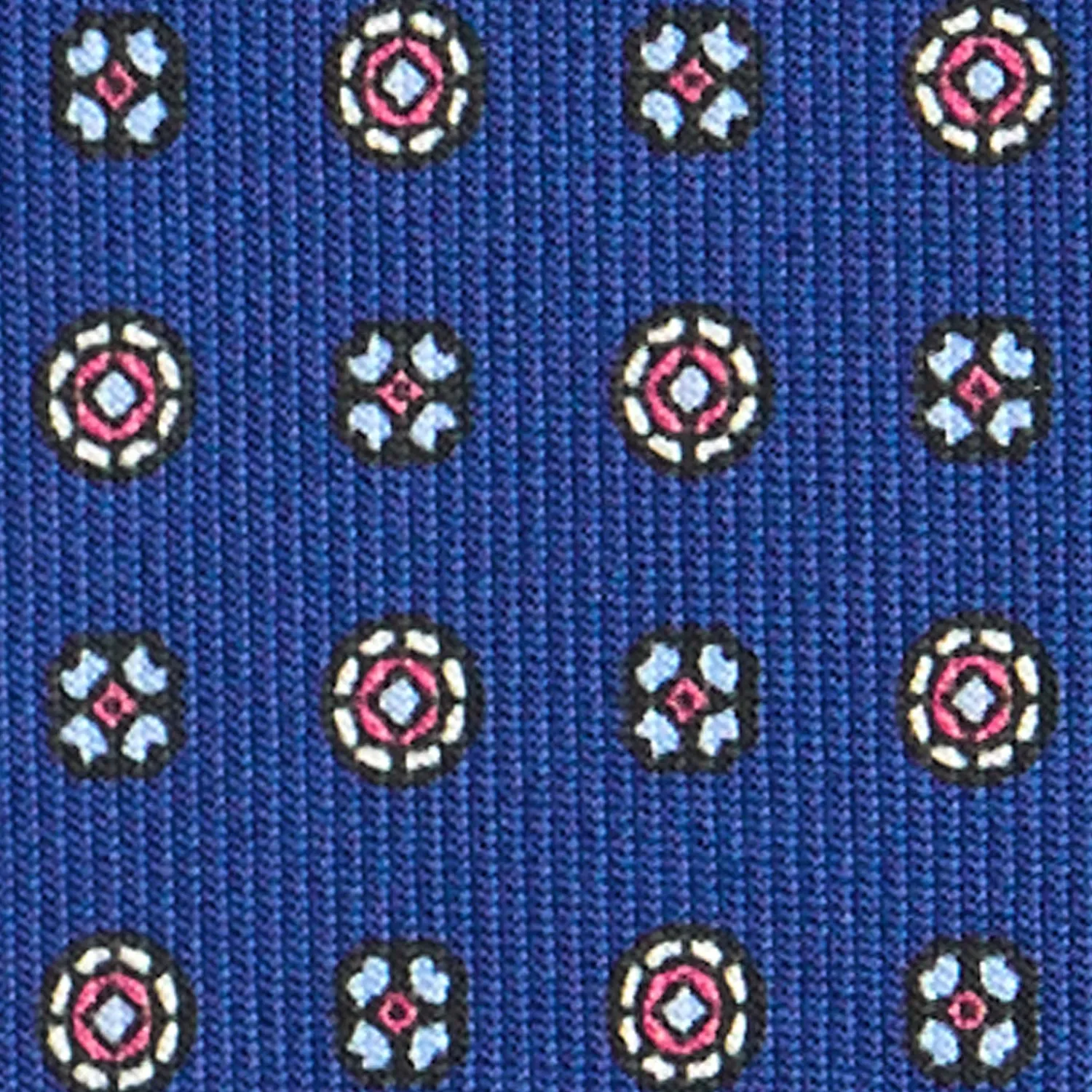 E.Marinella CRAVATTE|Cravatte In Seta Stampata|CRAVATTA SARTORIALE CLASSICA IN SETA BLU Microfantasia fiore