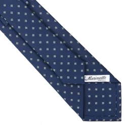 E.Marinella CRAVATTE|Cravatte In Seta Stampata|CRAVATTA SARTORIALE CLASSICA IN SETA BLU SCURO Microfantasia fiore