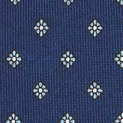 E.Marinella CRAVATTE|Cravatte In Seta Stampata|CRAVATTA SARTORIALE CLASSICA IN SETA BLU SCURO Microfantasia fiore