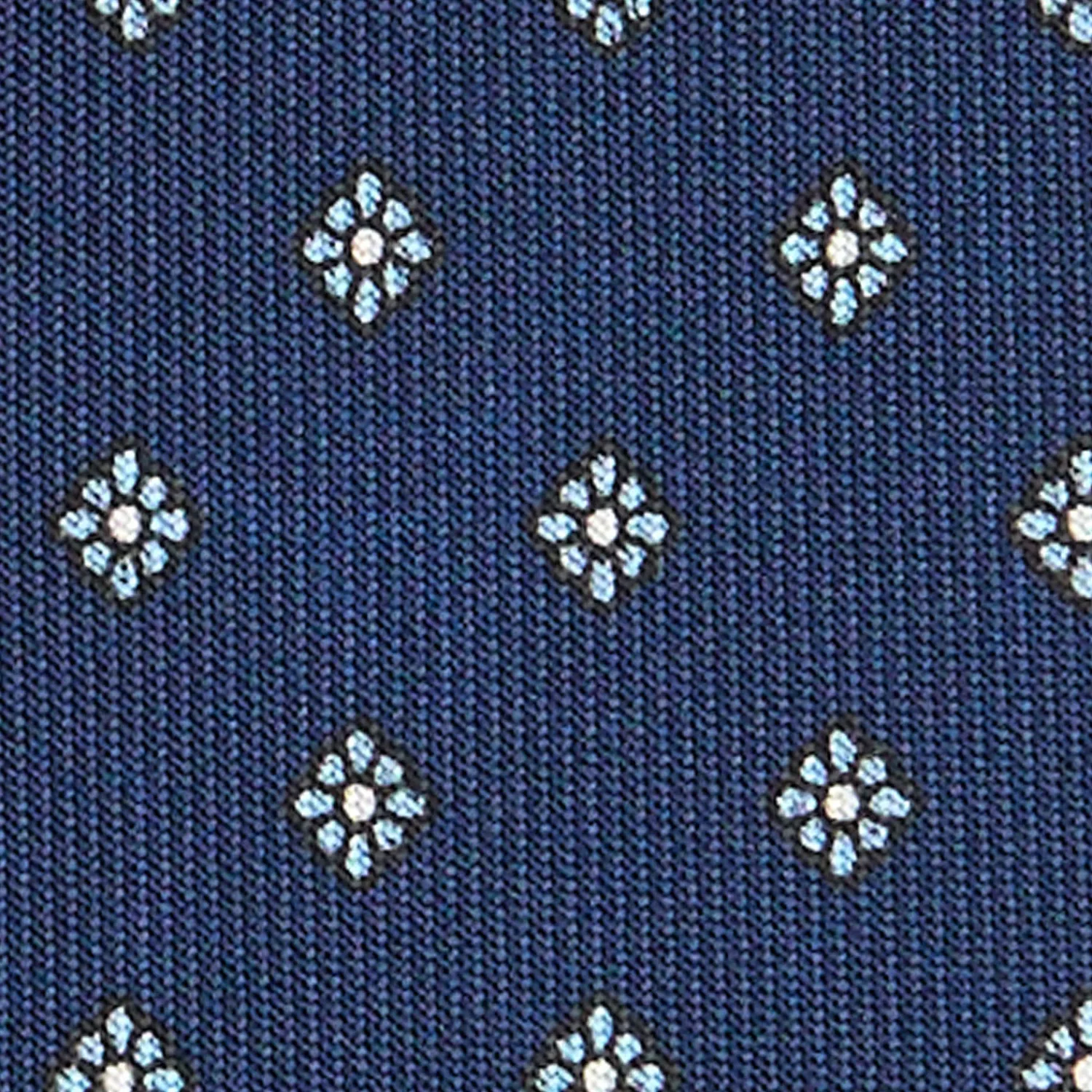 E.Marinella CRAVATTE|Cravatte In Seta Stampata|CRAVATTA SARTORIALE CLASSICA IN SETA BLU SCURO Microfantasia fiore