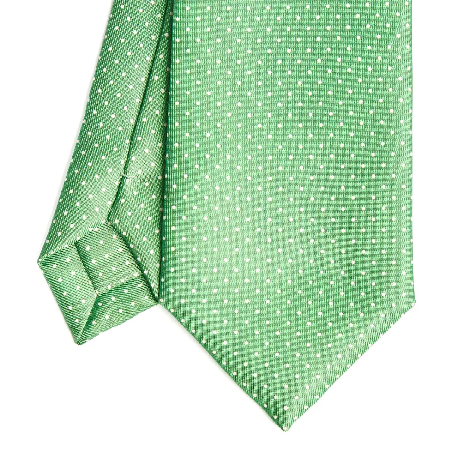 E.Marinella CRAVATTE|Cravatte Pois|CRAVATTA SARTORIALE CLASSICA IN SETA VERDE Pois