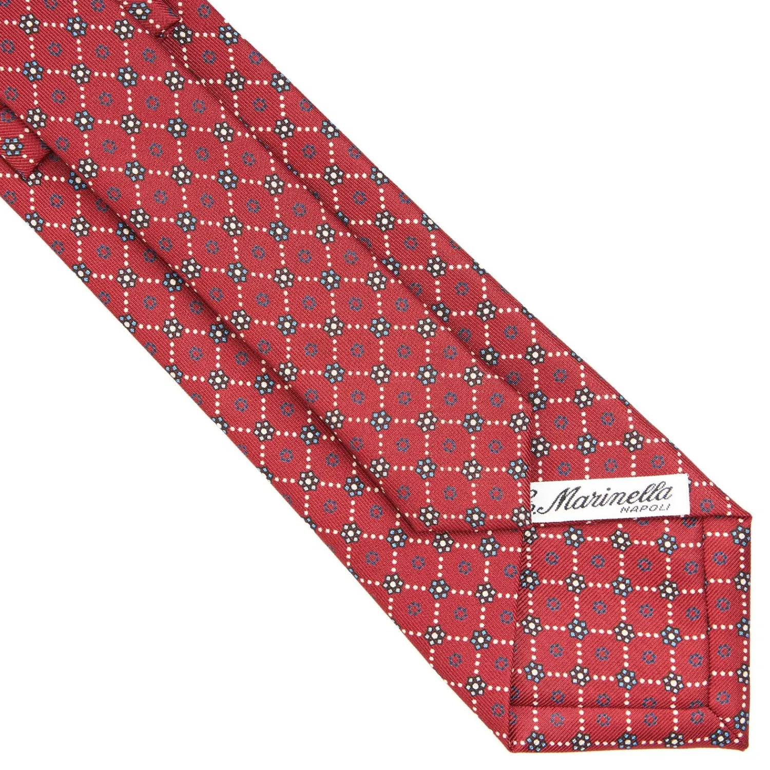 E.Marinella CRAVATTE|Cravatte In Seta Stampata|CRAVATTA SARTORIALE CLASSICA IN SETA BORDEAUX Microfantasia fiore