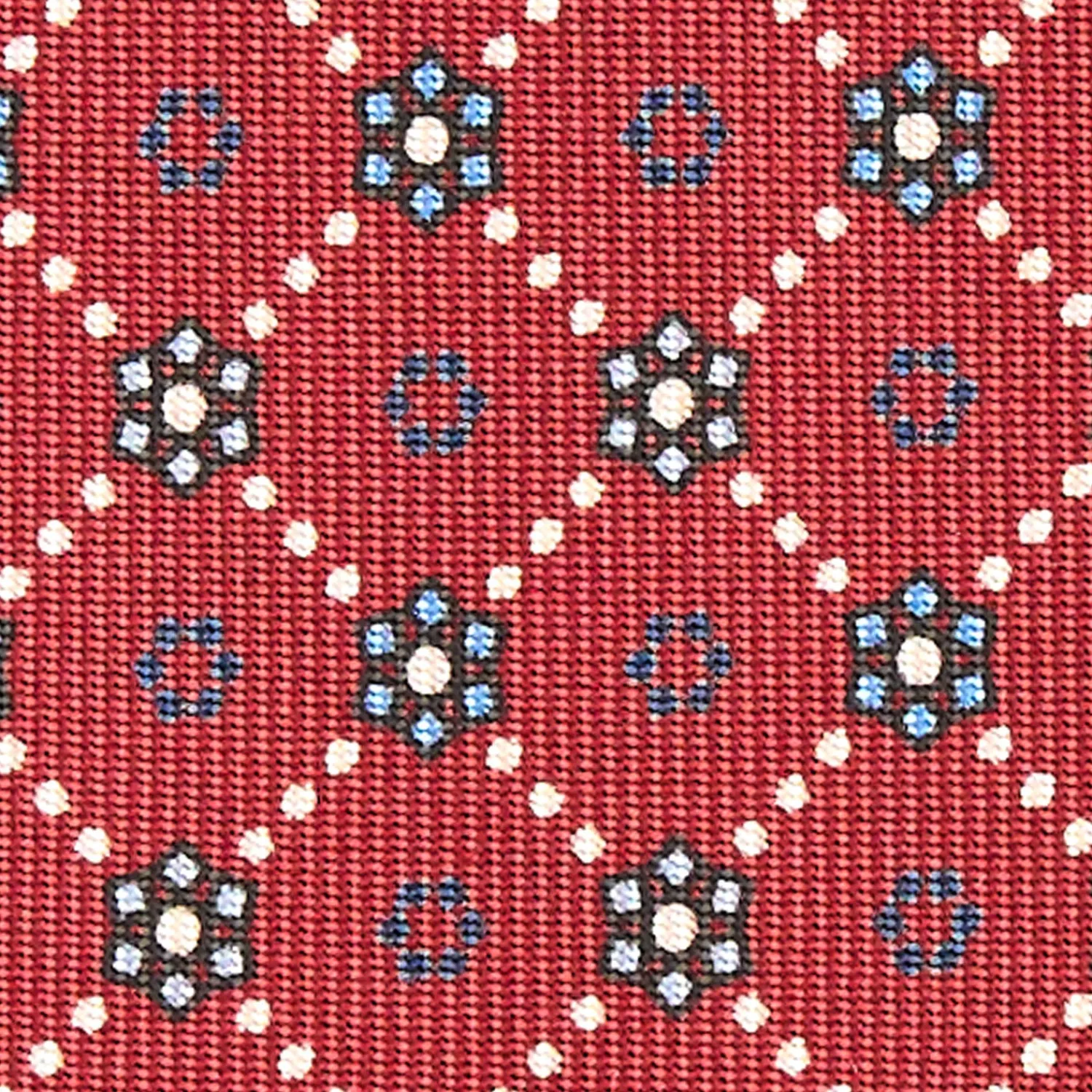 E.Marinella CRAVATTE|Cravatte In Seta Stampata|CRAVATTA SARTORIALE CLASSICA IN SETA BORDEAUX Microfantasia fiore
