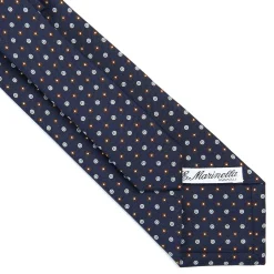 E.Marinella CRAVATTE|Cravatte In Seta Stampata|CRAVATTA SARTORIALE CLASSICA IN SETA BLU SCURO Microfantasia fiore