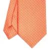E.Marinella CRAVATTE|Cravatte In Seta Stampata|CRAVATTA SARTORIALE CLASSICA IN SETA ARANCIONE Microfantasia m geometrica