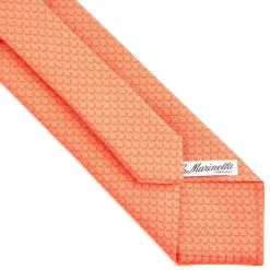 E.Marinella CRAVATTE|Cravatte In Seta Stampata|CRAVATTA SARTORIALE CLASSICA IN SETA ARANCIONE Microfantasia m geometrica