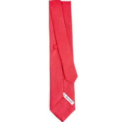 E.Marinella CRAVATTE|Cravatte In Seta Stampata|CRAVATTA SARTORIALE CLASSICA IN SETA ROSSA Microfantasia m geometrica
