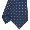 E.Marinella CRAVATTE|Cravatte In Seta Stampata|CRAVATTA SARTORIALE CLASSICA IN SETA BLU SCURO Microfantasia fiore