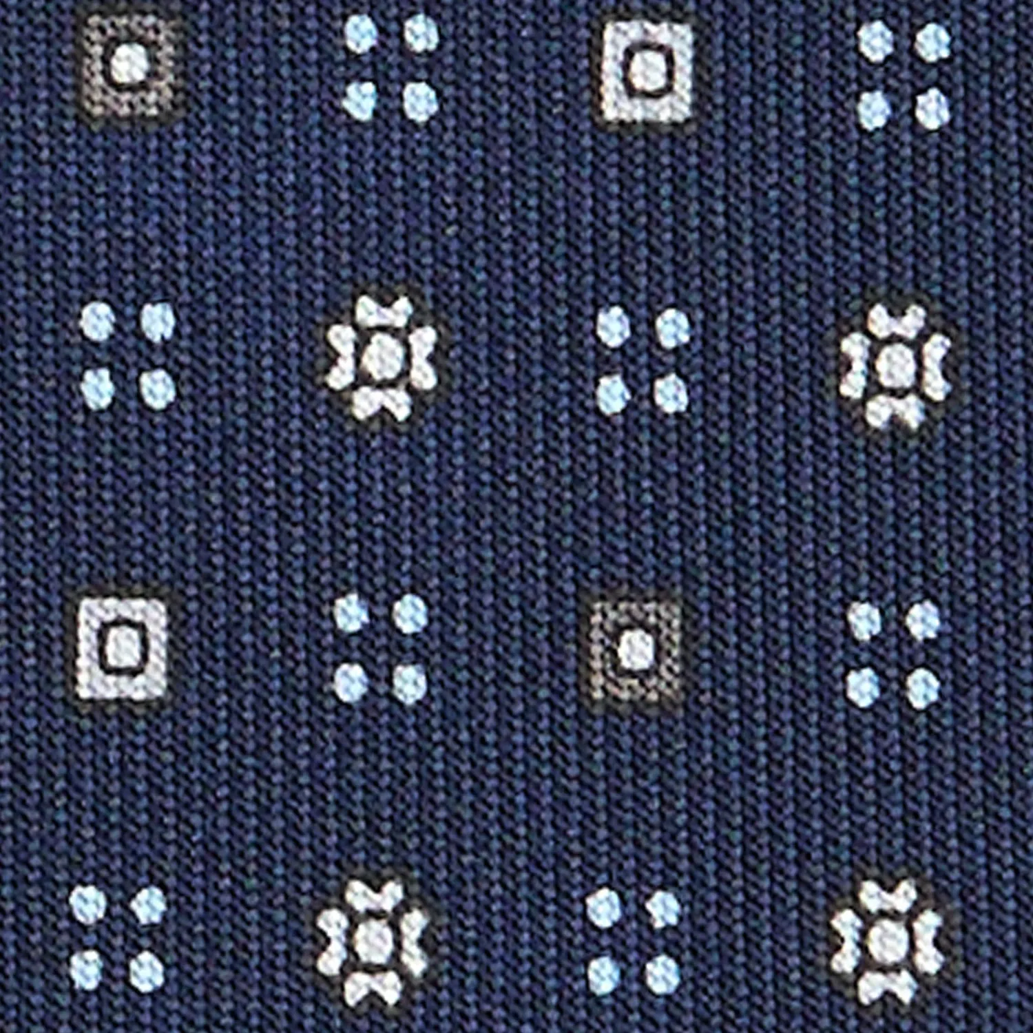 E.Marinella CRAVATTE|Cravatte In Seta Stampata|CRAVATTA SARTORIALE CLASSICA IN SETA BLU SCURO Microfantasia fiore