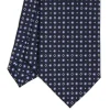 E.Marinella CRAVATTE|Cravatte In Seta Stampata|CRAVATTA SARTORIALE CLASSICA IN SETA BLU SCURO Microfantasia fiore
