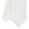 E.Marinella CRAVATTE|Cravatte In Seta Stampata|CRAVATTA SARTORIALE CLASSICA IN SETA BIANCA Pois