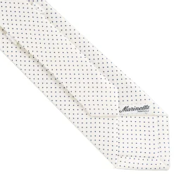 E.Marinella CRAVATTE|Cravatte In Seta Stampata|CRAVATTA SARTORIALE CLASSICA IN SETA BIANCA Pois