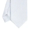 E.Marinella CRAVATTE|Cravatte In Seta Stampata|CRAVATTA SARTORIALE CLASSICA IN SETA BIANCA Microfantasia m geometrica