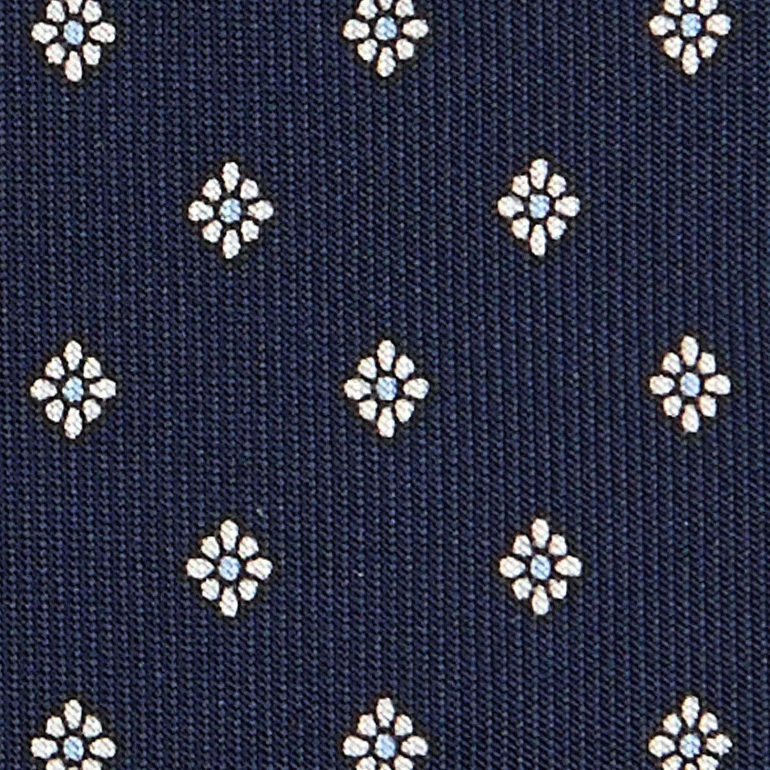 E.Marinella CRAVATTE|Cravatte In Seta Stampata|CRAVATTA SARTORIALE CLASSICA IN SETA BLU SCURO Microfantasia fiore