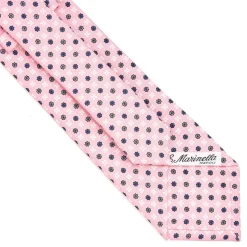E.Marinella CRAVATTE|Cravatte In Seta Stampata|CRAVATTA SARTORIALE CLASSICA IN SETA ROSA Microfantasia fiore