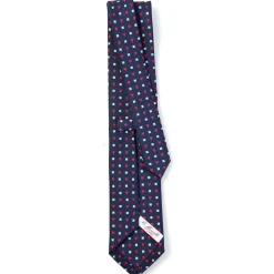 E.Marinella CRAVATTE|Cravatte In Seta Stampata|CRAVATTA SARTORIALE CLASSICA IN SETA BLU SCURO Collezione san valentino