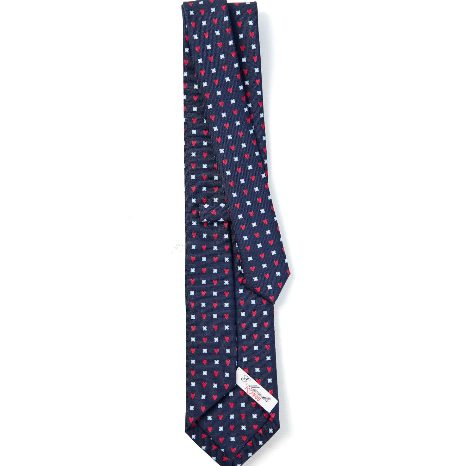 E.Marinella CRAVATTE|Cravatte In Seta Stampata|CRAVATTA SARTORIALE CLASSICA IN SETA BLU SCURO Collezione san valentino