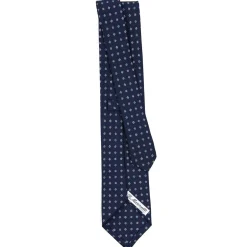 E.Marinella CRAVATTE|Cravatte In Seta Stampata|CRAVATTA SARTORIALE CLASSICA IN SETA BLU SCURO Microfantasia fiore
