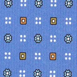 E.Marinella CRAVATTE|Cravatte In Seta Stampata|CRAVATTA SARTORIALE CLASSICA IN SETA AZZURRO POLVERE Microfantasia fiore