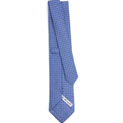 E.Marinella CRAVATTE|Cravatte In Seta Stampata|CRAVATTA SARTORIALE CLASSICA IN SETA AZZURRO POLVERE Microfantasia fiore