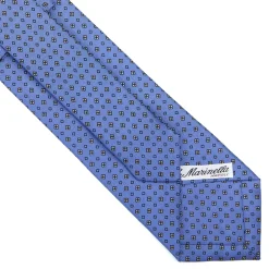 E.Marinella CRAVATTE|Cravatte In Seta Stampata|CRAVATTA SARTORIALE CLASSICA IN SETA AZZURRO POLVERE Microfantasia fiore