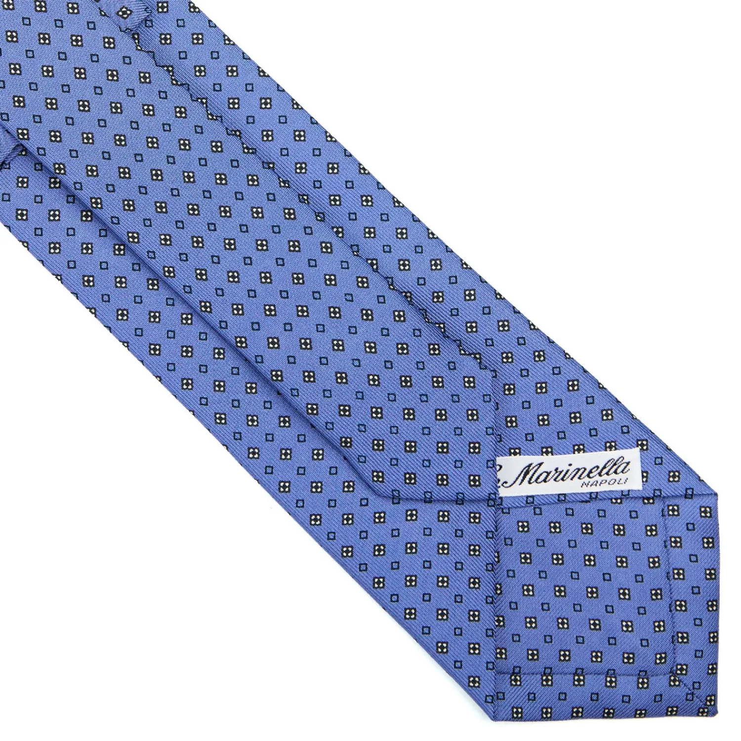 E.Marinella CRAVATTE|Cravatte In Seta Stampata|CRAVATTA SARTORIALE CLASSICA IN SETA AZZURRO POLVERE Microfantasia fiore