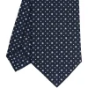 E.Marinella CRAVATTE|Cravatte In Seta Stampata|CRAVATTA SARTORIALE CLASSICA IN SETA BLU SCURO Microfantasia fiore