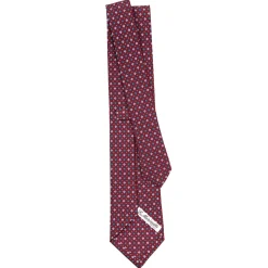 E.Marinella CRAVATTE|Cravatte In Seta Stampata|CRAVATTA SARTORIALE CLASSICA IN SETA BORDEAUX Microfantasia fiore
