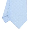 E.Marinella CRAVATTE|Cravatte In Seta Stampata|CRAVATTA SARTORIALE CLASSICA IN SETA AZZURRA Pois