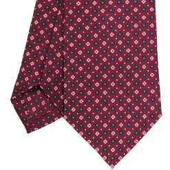 E.Marinella CRAVATTE|Cravatte In Seta Stampata|CRAVATTA SARTORIALE CLASSICA IN SETA BORDEAUX Microfantasia fiore