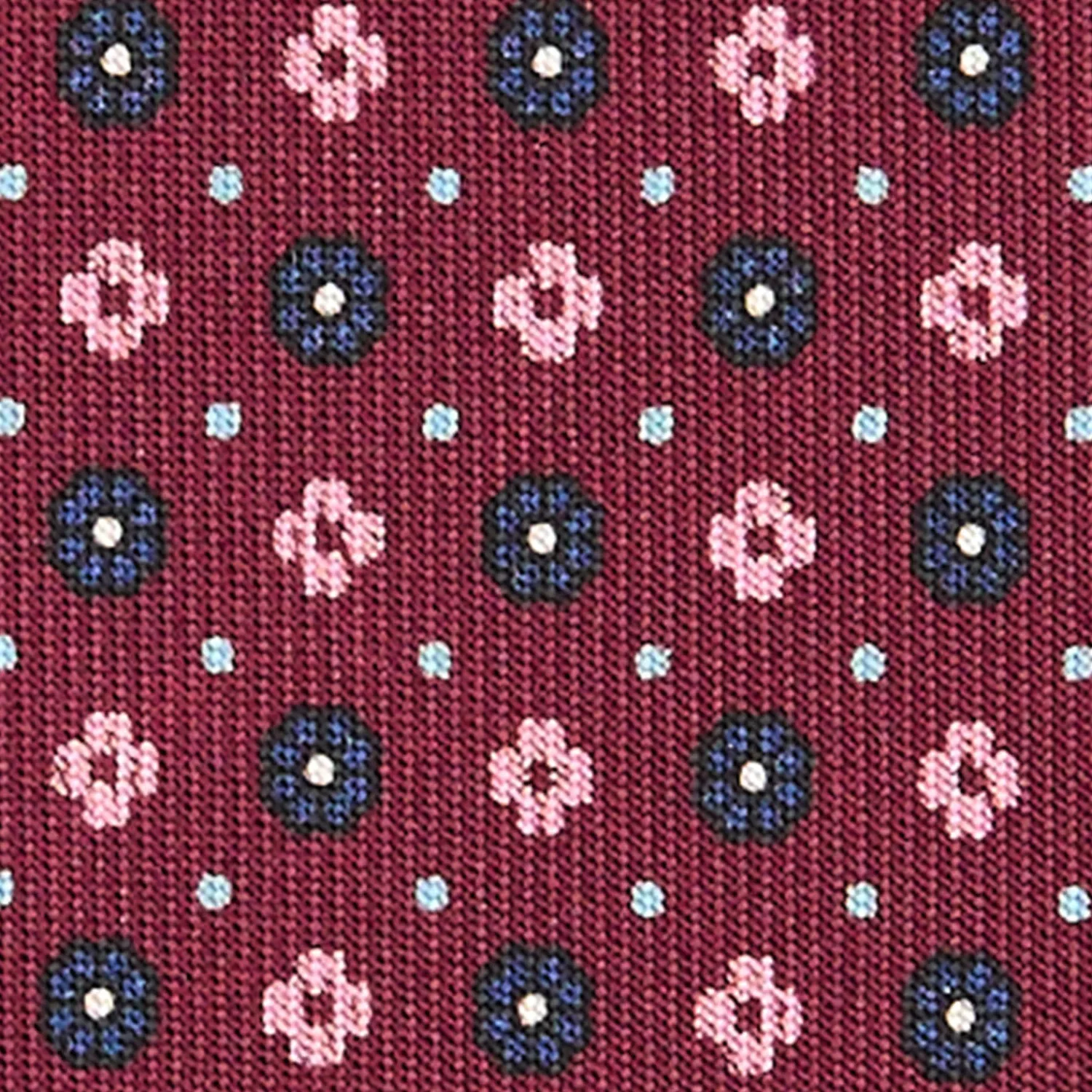 E.Marinella CRAVATTE|Cravatte In Seta Stampata|CRAVATTA SARTORIALE CLASSICA IN SETA BORDEAUX Microfantasia fiore