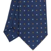E.Marinella CRAVATTE|Cravatte In Seta Stampata|CRAVATTA SARTORIALE CLASSICA IN SETA BLU SCURO Microfantasia fiore