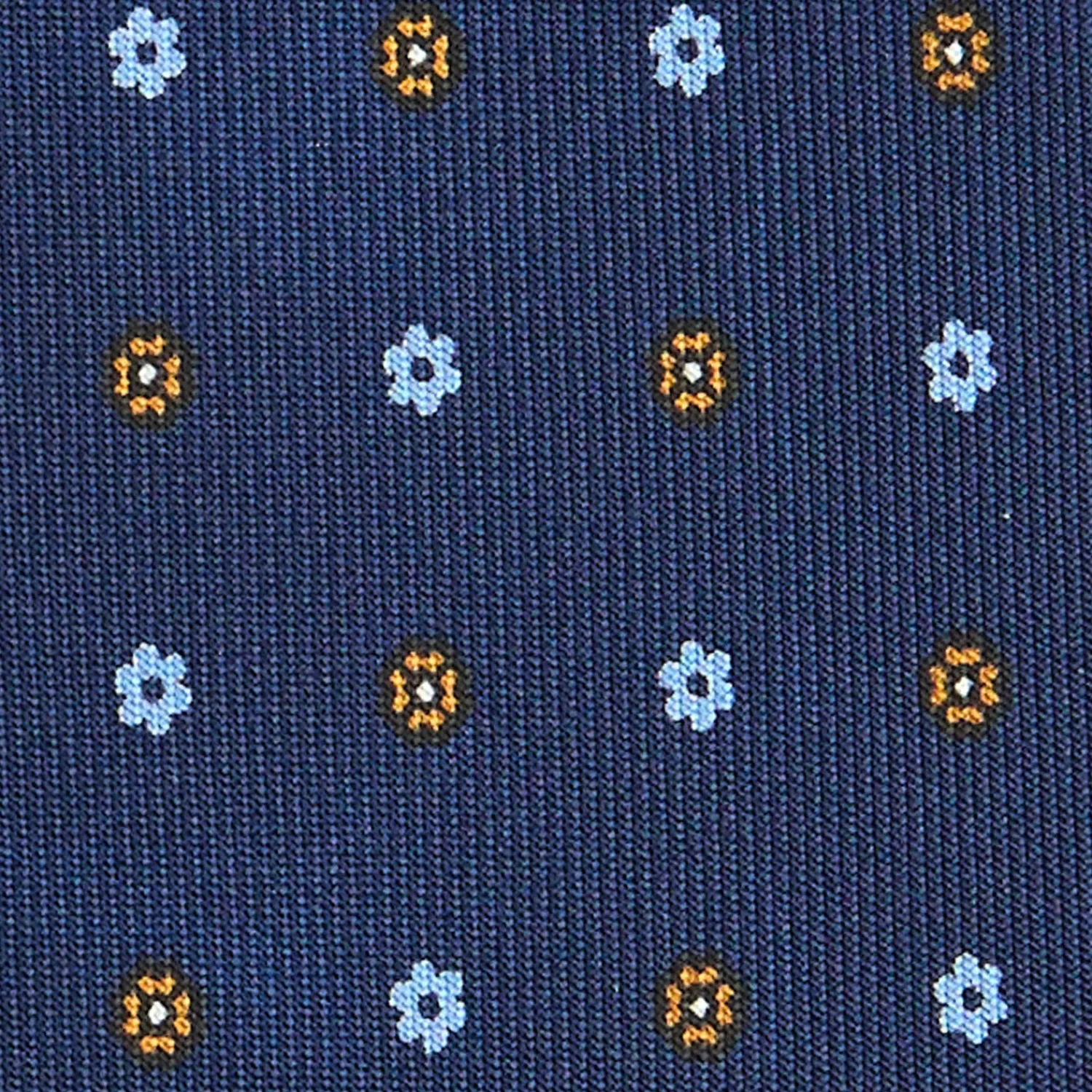 E.Marinella CRAVATTE|Cravatte In Seta Stampata|CRAVATTA SARTORIALE CLASSICA IN SETA BLU SCURO Microfantasia fiore