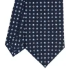 E.Marinella CRAVATTE|Cravatte In Seta Stampata|CRAVATTA SARTORIALE CLASSICA IN SETA BLU SCURO Microfantasia fiore