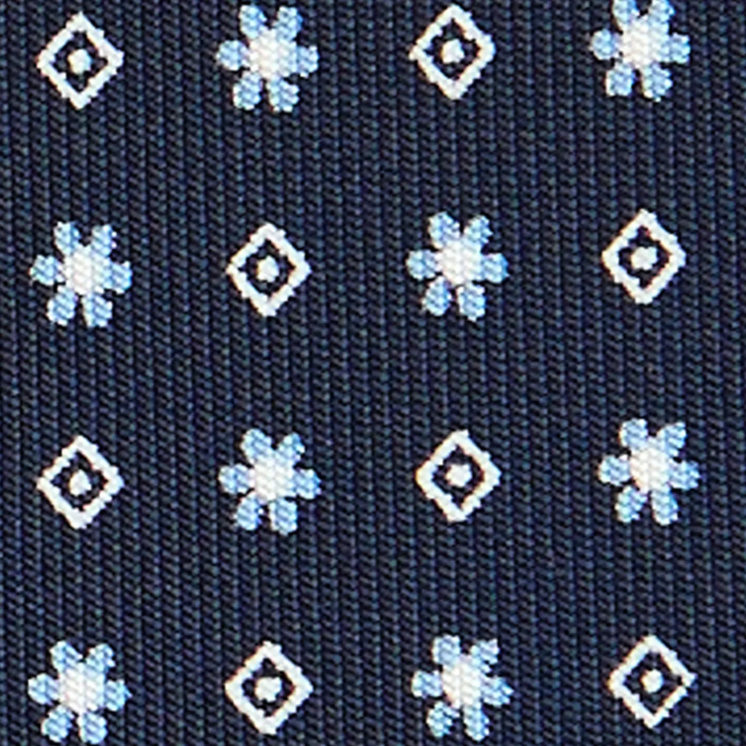 E.Marinella CRAVATTE|Cravatte In Seta Stampata|CRAVATTA SARTORIALE CLASSICA IN SETA BLU SCURO Microfantasia fiore