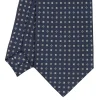 E.Marinella CRAVATTE|CRAVATTA SARTORIALE CLASSICA IN SETA BLU SCURO Microfantasia fiore