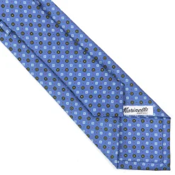 E.Marinella CRAVATTE|Cravatte In Seta Stampata|CRAVATTA SARTORIALE CLASSICA IN SETA AZZURRO POLVERE Microfantasia fiore