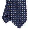 E.Marinella CRAVATTE|Cravatte In Seta Stampata|CRAVATTA SARTORIALE CLASSICA IN SETA BLU SCURO Microfantasia fiore