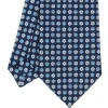 E.Marinella CRAVATTE|Cravatte In Seta Stampata|CRAVATTA SARTORIALE CLASSICA IN SETA BLU SCURO Microfantasia fiore