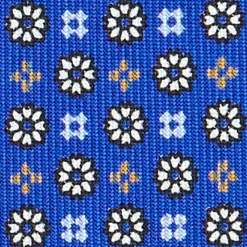 E.Marinella CRAVATTE|Cravatte In Seta Stampata|CRAVATTA SARTORIALE CLASSICA IN SETA BLUETTE Microfantasia fiore