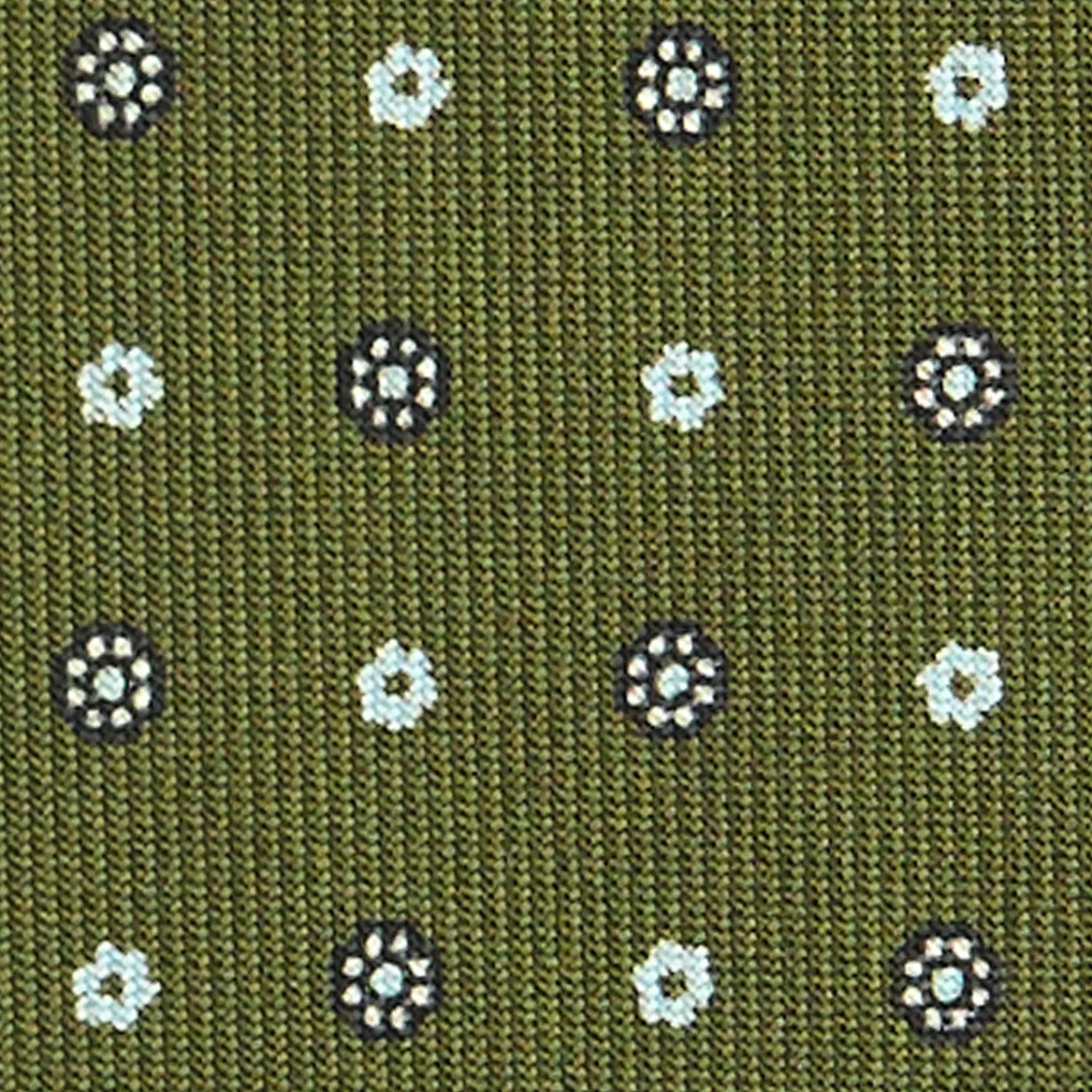 E.Marinella CRAVATTE|Cravatte In Seta Stampata|CRAVATTA SARTORIALE CLASSICA IN SETA VERDE OLIVA Microfantasia fiore