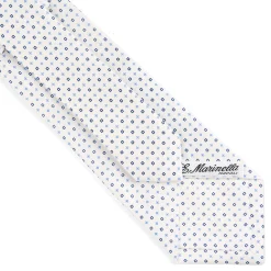E.Marinella CRAVATTE|Cravatte In Seta Stampata|CRAVATTA SARTORIALE CLASSICA IN SETA BIANCO Microfantasia fiore