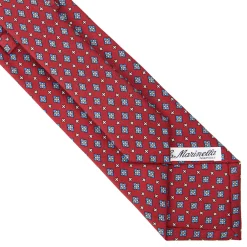 E.Marinella CRAVATTE|Cravatte In Seta Stampata|CRAVATTA SARTORIALE CLASSICA IN SETA BORDEAUX Microfantasia fiore