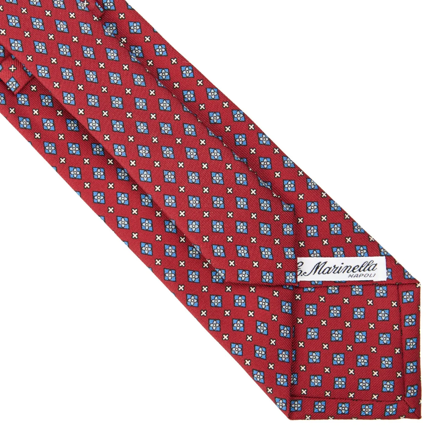 E.Marinella CRAVATTE|Cravatte In Seta Stampata|CRAVATTA SARTORIALE CLASSICA IN SETA BORDEAUX Microfantasia fiore