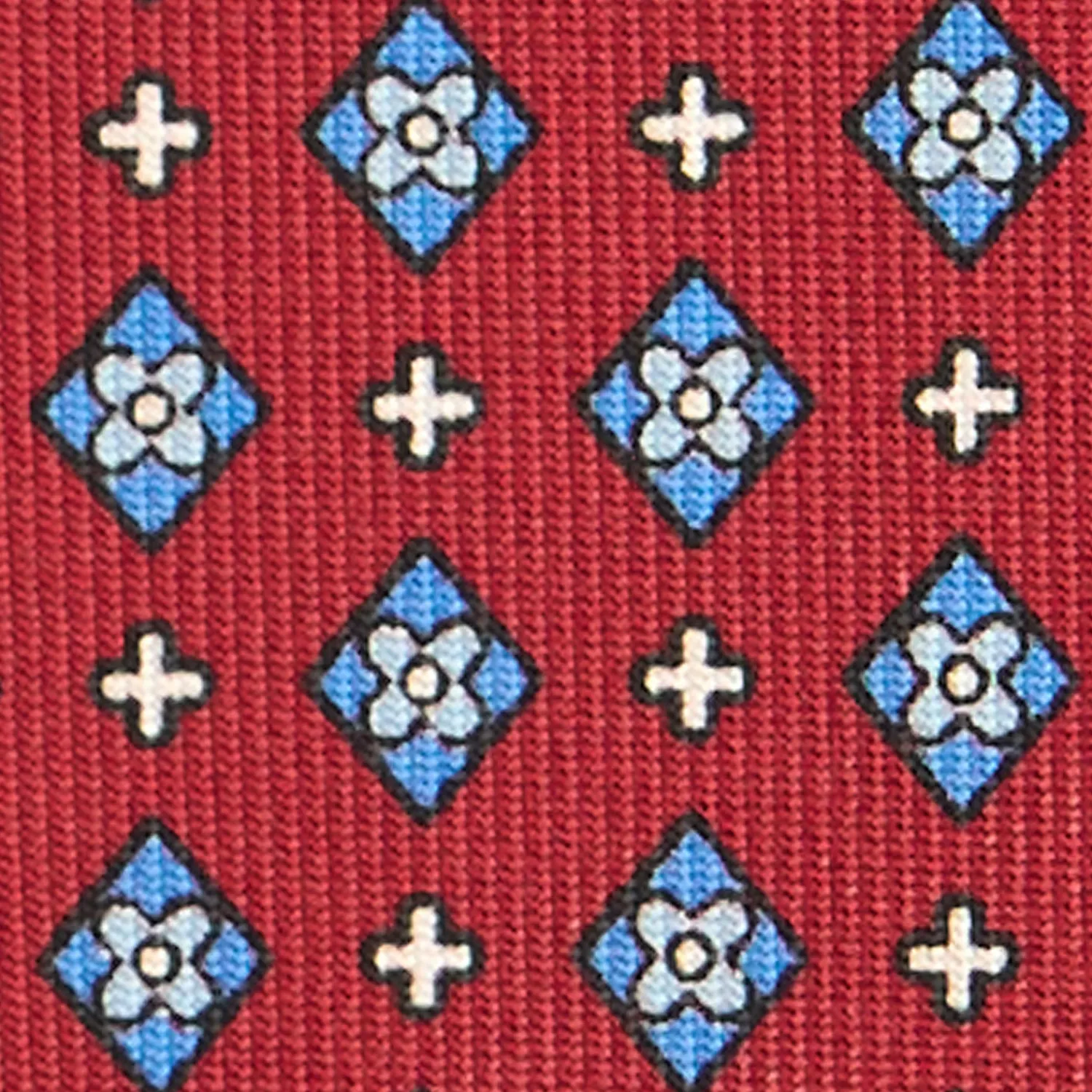 E.Marinella CRAVATTE|Cravatte In Seta Stampata|CRAVATTA SARTORIALE CLASSICA IN SETA BORDEAUX Microfantasia fiore