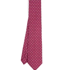 E.Marinella CRAVATTE|Cravatte In Seta Stampata|CRAVATTA SARTORIALE CLASSICA IN SETA FUCSIA Microfantasia fiore
