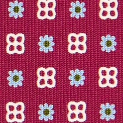 E.Marinella CRAVATTE|Cravatte In Seta Stampata|CRAVATTA SARTORIALE CLASSICA IN SETA FUCSIA Microfantasia fiore