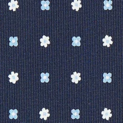 E.Marinella CRAVATTE|Cravatte In Seta Stampata|CRAVATTA SARTORIALE CLASSICA IN SETA BLU SCURO Microfantasia fiore